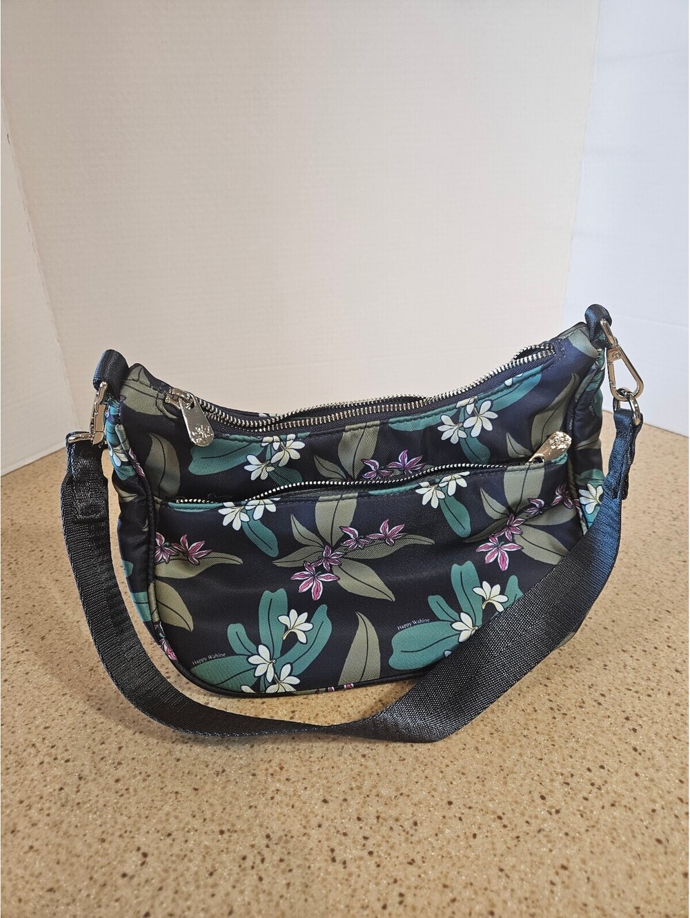 Happy Wahine Navy Floral Shoulder Bag